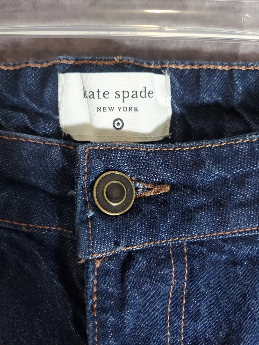 Kate Spade New York for Target Dark Wash Wide Leg Cuffed Denim Jeans Size 10